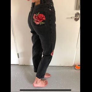 Vintage Ann Taylor jeans with rose embroidery